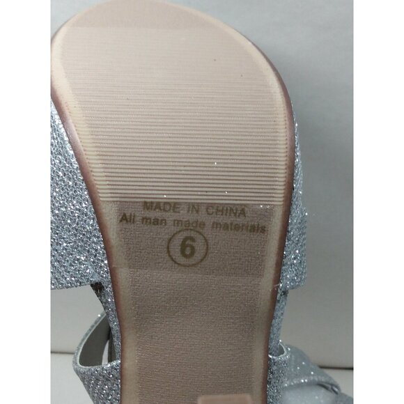 Women Sz 9 Silver High Heel Stilettos Party Sandals Open Toe Platform Dress Pump - Picture 7 of 11